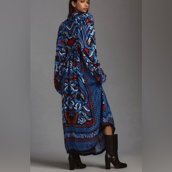 Farm Rio Printed Dolman Sleeve Kaftan Maxi Dress, Size S/M - Picture 5 of 16